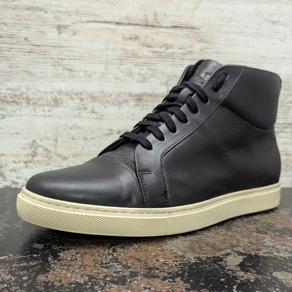 Mens Allen Edmonds Cooper Hi Top Sneaker Oxford Shoes Sz 8.5 Used Black Cap Toe